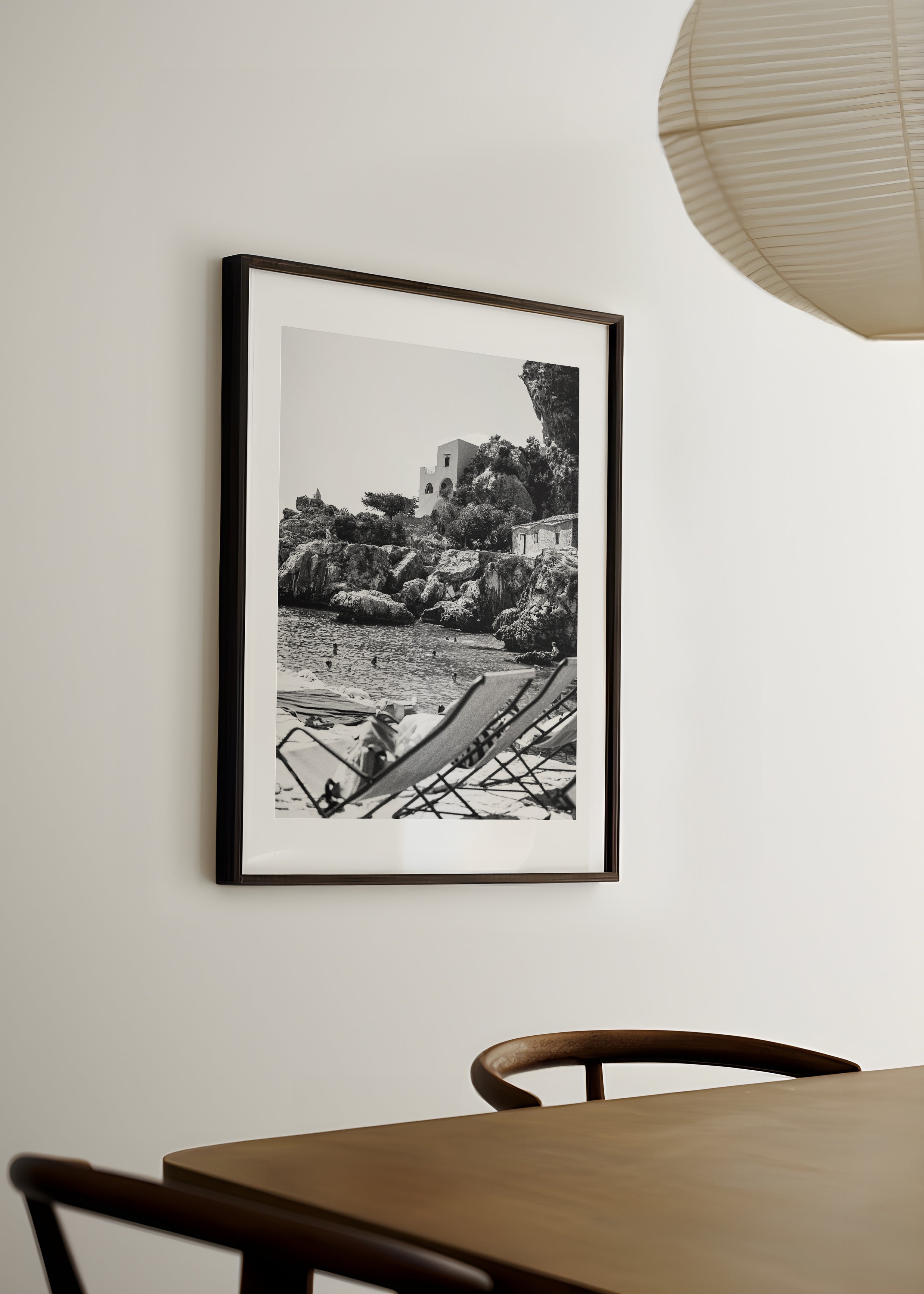Sara's 'Locale' print framed in an aesthetic dining room.