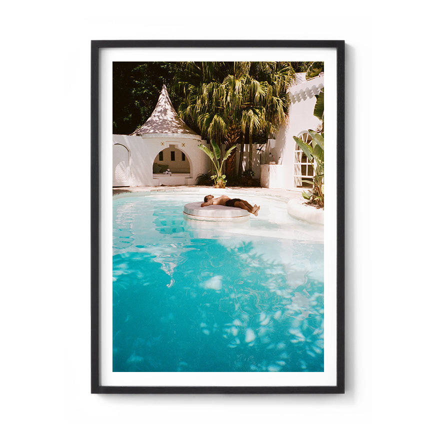Sara's 'Zen' Print framed in a black timber frame.