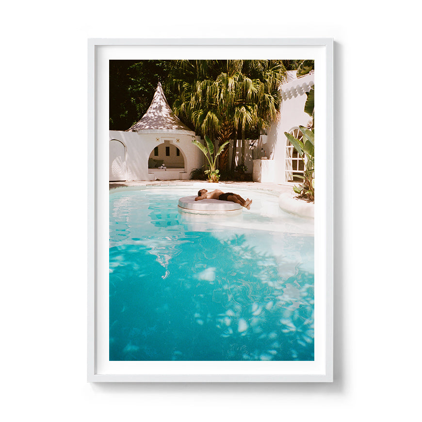 Sara's 'Zen' Print framed in a white timber frame.
