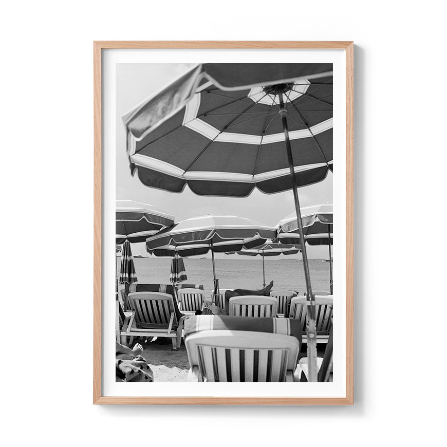 Sara's 'Antibes' print framed in an oak timber frame.