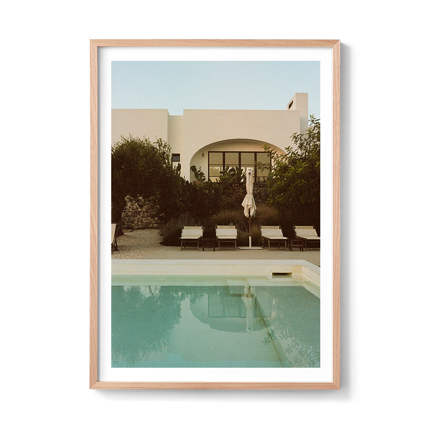 Sara's 'Puglia Dream' print framed in an oak timber frame.