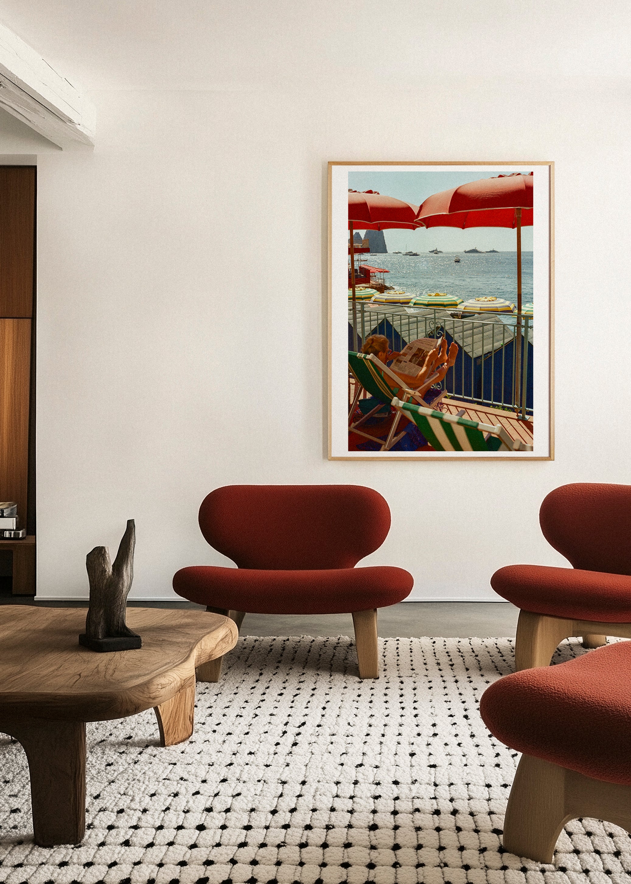Sara's 'Buongiorno' print framed in an aesthetic living room.