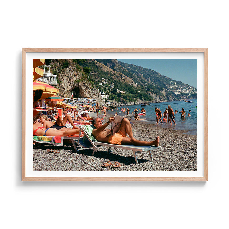 Sara's 'Dolce Far Niente' print framed in an oak frame.