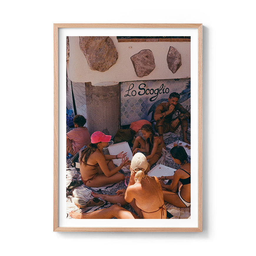 Sara's 'La Famiglia' print framed in an oak timber frame.