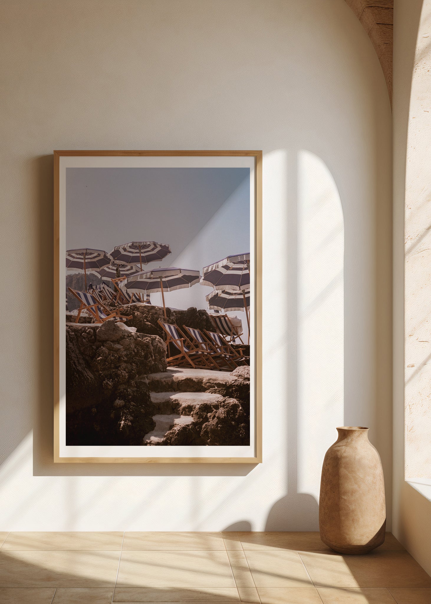Sara's 'La Fontelina 2' print framed in an aesthetic hallway.