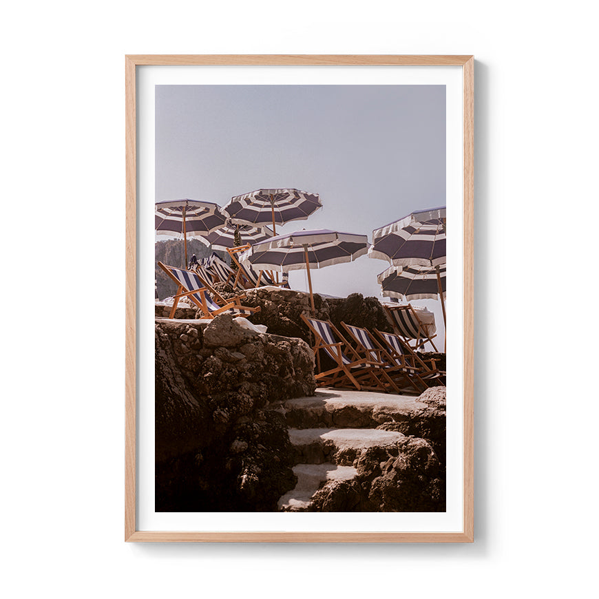 Sara's 'La Fontelina 2' print framed in an oak timber frame.