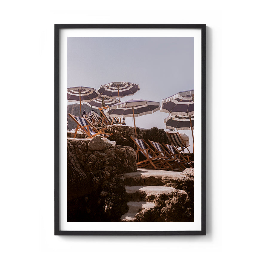 Sara's 'La Fontelina 2' print framed in a black timber frame.