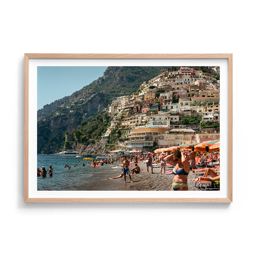 Sara's 'Life. Positano' print framed in an oak timber frame.